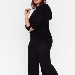 Plus Size Wide-Leg Pant Lounge Set